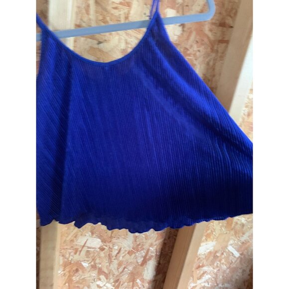 Sacred Threads Royal Blue Pleated Spaghetti Strap Top OS - Picture 5 of 5